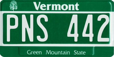 VT license plate PNS442