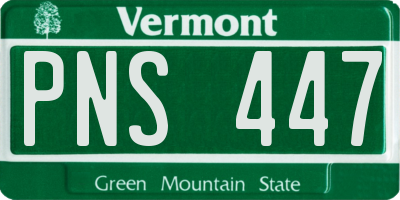 VT license plate PNS447
