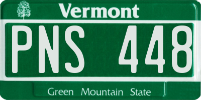 VT license plate PNS448