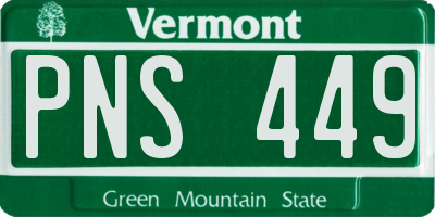 VT license plate PNS449