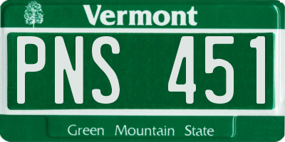 VT license plate PNS451