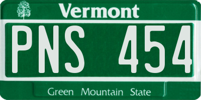 VT license plate PNS454