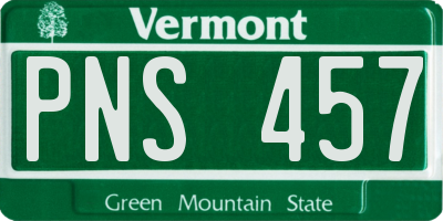 VT license plate PNS457