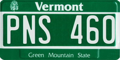 VT license plate PNS460