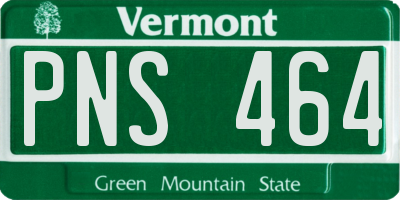 VT license plate PNS464