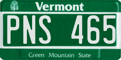 VT license plate PNS465
