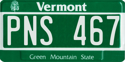VT license plate PNS467