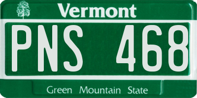 VT license plate PNS468