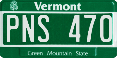 VT license plate PNS470