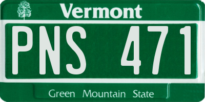 VT license plate PNS471