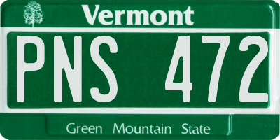 VT license plate PNS472