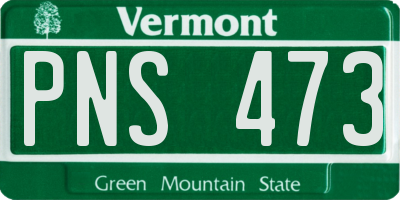 VT license plate PNS473