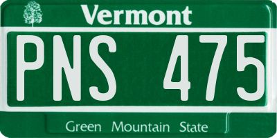 VT license plate PNS475