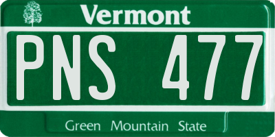 VT license plate PNS477