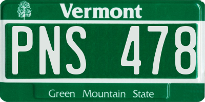 VT license plate PNS478