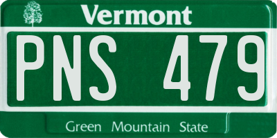 VT license plate PNS479