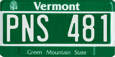 VT license plate PNS481