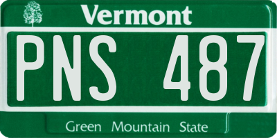 VT license plate PNS487