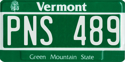 VT license plate PNS489