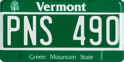 VT license plate PNS490