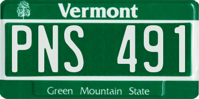 VT license plate PNS491