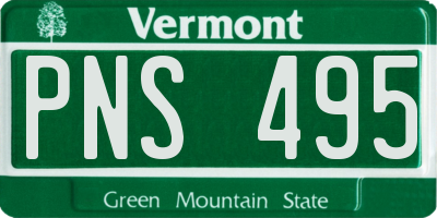 VT license plate PNS495