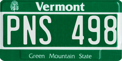 VT license plate PNS498