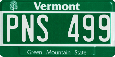 VT license plate PNS499