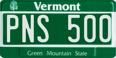 VT license plate PNS500