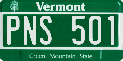 VT license plate PNS501