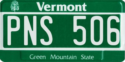 VT license plate PNS506