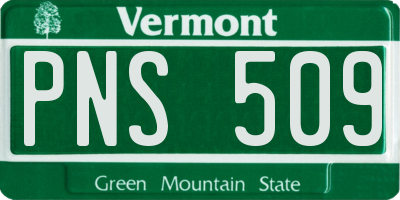 VT license plate PNS509