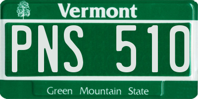 VT license plate PNS510