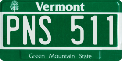 VT license plate PNS511