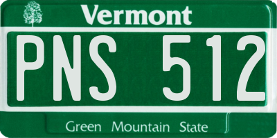 VT license plate PNS512