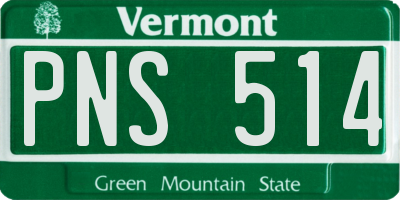 VT license plate PNS514