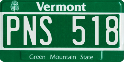 VT license plate PNS518