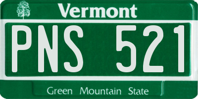 VT license plate PNS521