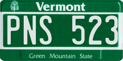 VT license plate PNS523