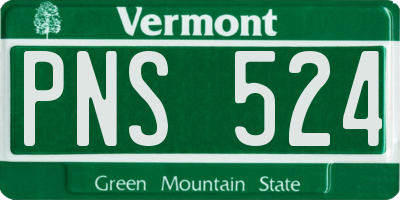 VT license plate PNS524