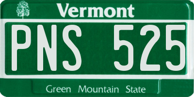 VT license plate PNS525