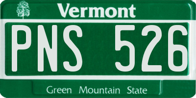 VT license plate PNS526