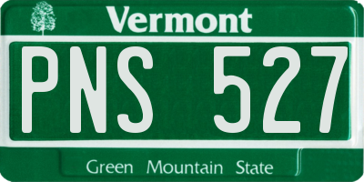 VT license plate PNS527