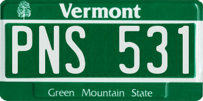 VT license plate PNS531