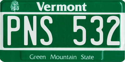 VT license plate PNS532