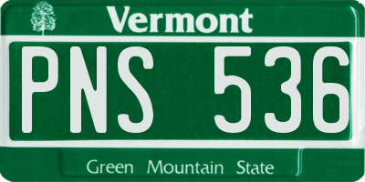 VT license plate PNS536