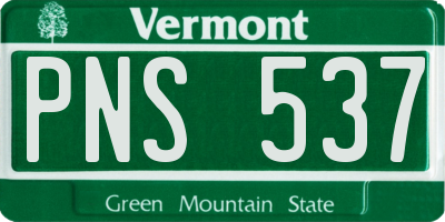VT license plate PNS537