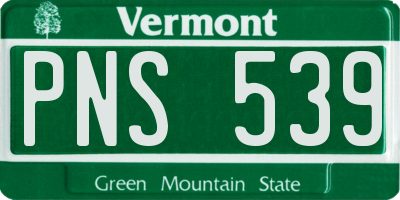 VT license plate PNS539