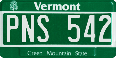VT license plate PNS542