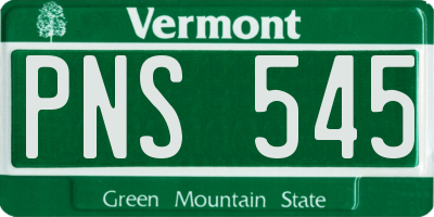 VT license plate PNS545